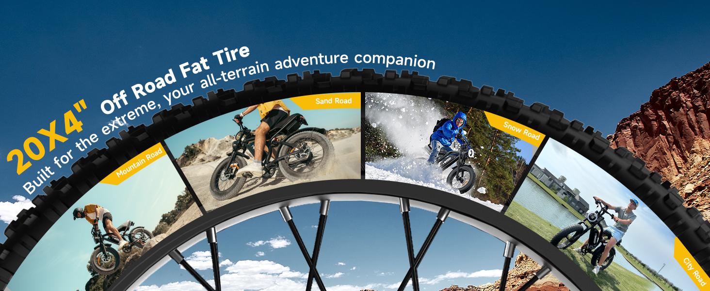 HiKeep K6-L Electric Bike for Adults - 16/20 Inch Fat Tire Ebike, 750W/Peak 1500W Motor Ebike, 48V15.6AH Detachable Battery, 4 Riding Modes Electric Dirt Bike