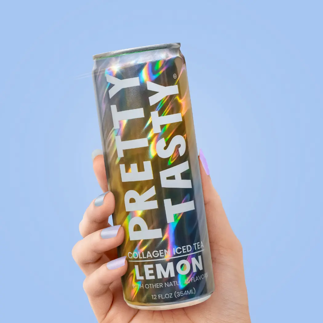Pretty Tasty Collagen Iced Tea, Lemon, 10g Collagen Peptides per Can, Zero Sugar, Hair, Skin & Nail Support, Pack of 12 Cans Healthcare Dietary