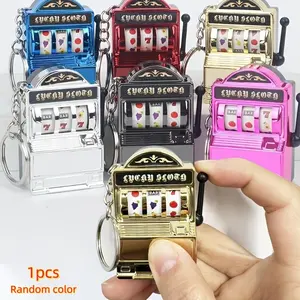 Fashionable Slot Machine Keychain, Creative Plastic Phone Charm, Unique Bag Accessory, Lucky Key Ring for Gaming Enthusiasts