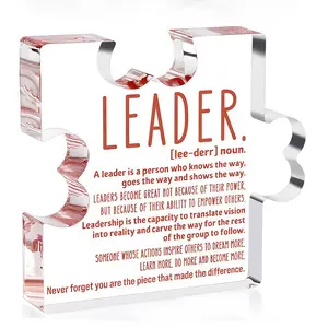 1pc Block Shaped Acrylic Desktop Plaque - Best Boss Appreciation Gifts for Men & Women - Perfect Office Decor, Birthday, Retirement Gift