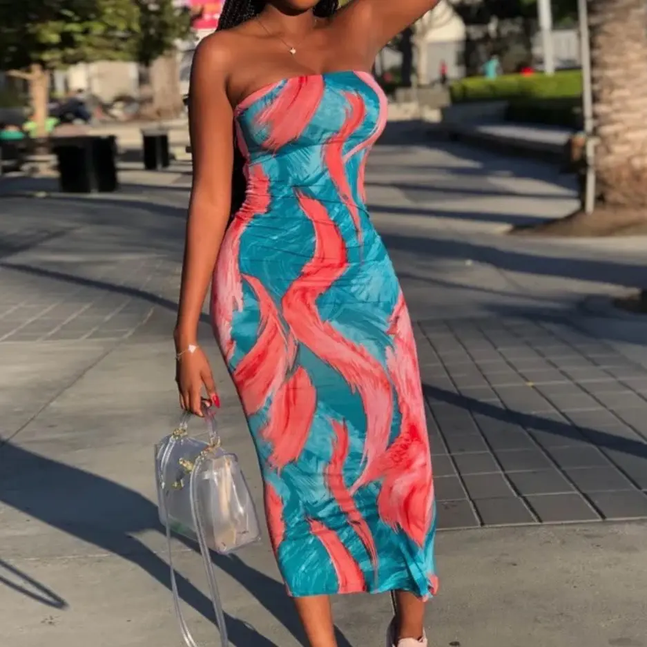 Colorful Tye-Dye Dress Casual