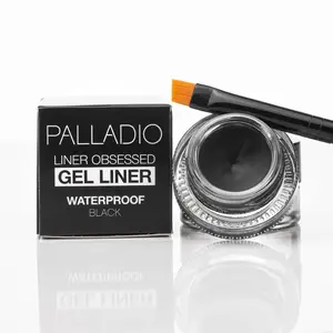 Palladio Liner Obsessed Waterproof Gel Liner Bundle with Precision Angle Brush for All Skin Types Cruelty-Free, Vegan