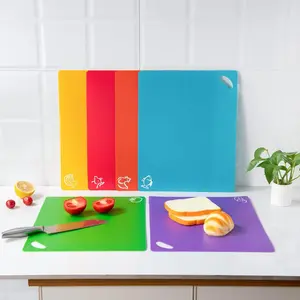 Food Grade Cutting Board Set, Non-Slip Flexible Kitchen Chopping Boards, Portable Thin Storage-Friendly Design, Ideal for Home Cooking, Durable Chopping Board