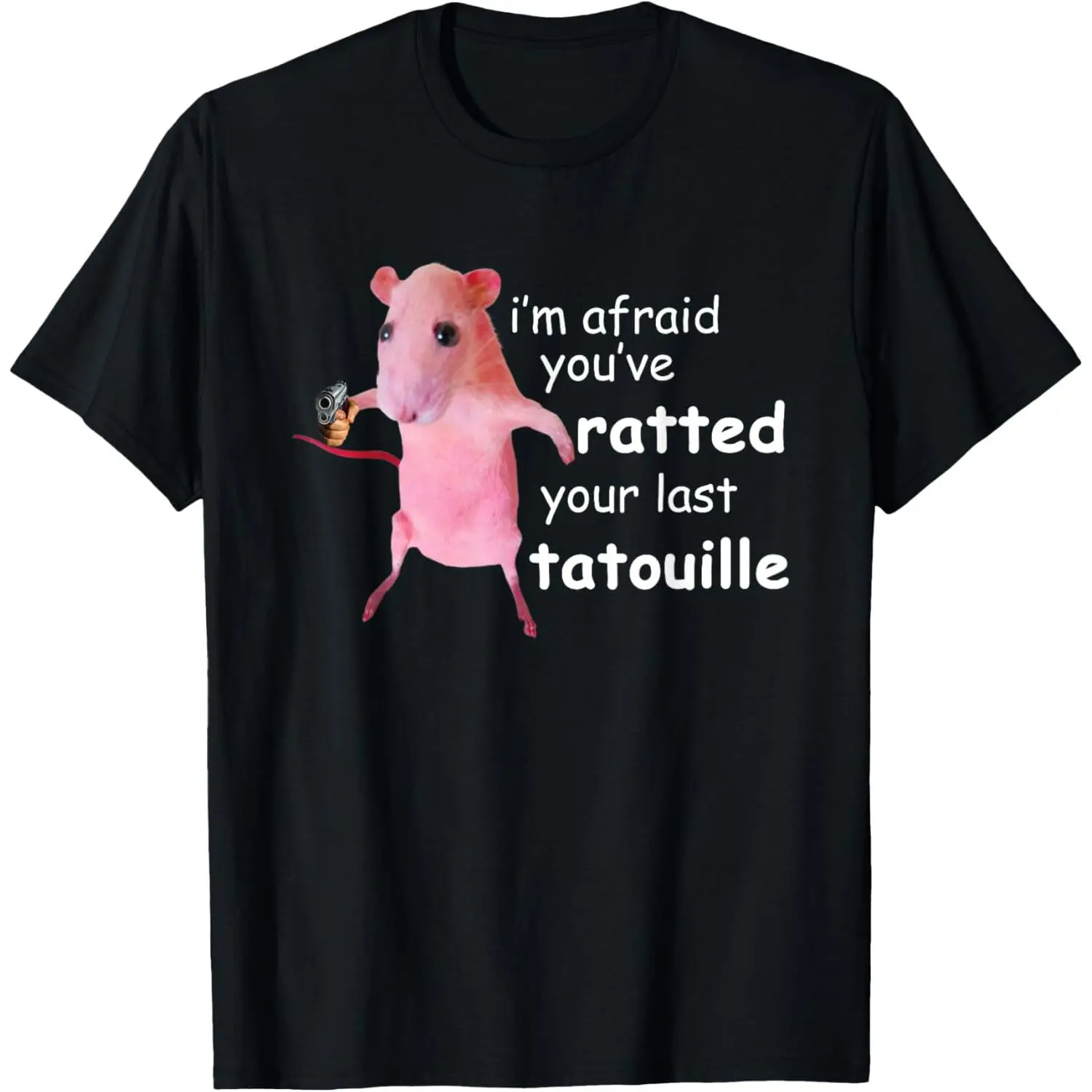 Men's Shortsleeve Tshirt with Funny 'Ratted Your Last Tatouille' Novelty Parody Print, Comfortable Menswear Tops