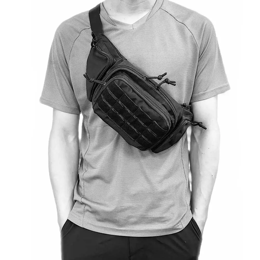 Outdoor Sports Hiking Waist Bag, Tool Belt Bag, Durable Nylon Material, Zip Closure, Casual Style, Breathable, Plain Surface, Gear
