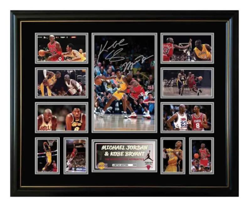Michael Jordan Kobe Bryant Legends Signed Limited Edition Memorabilia Frame