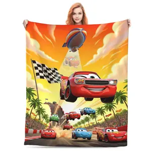 Cars Lightning Flannel Blanket, Soft Cozy Throw for Kids and Fans, Perfect for Bedroom, Playroom, Movie Night, and Birthday Gifts