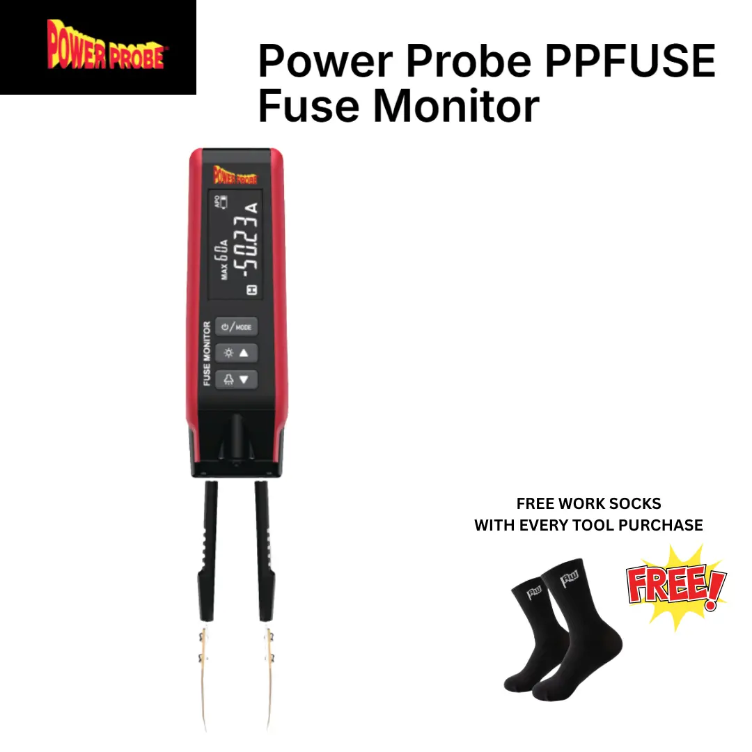 Power Probe PPFUSE Fuse Monitor, Automotive Diagnostic Tool with Work Light, Belt Clip, USB-C Connectivity