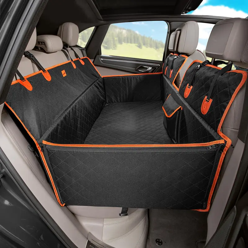 Pecute Upgraded Back Seat Extender for Dogs with Impact Foam Dog Car Seat Cover