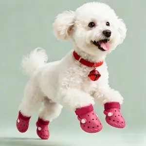 4-Pack Dog Shoes All-Season Universal Clogs Spring Summer Breathable Outdoor Dog Paw Protection Soft Sole Pet Shoes Poodle Costumes