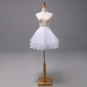 Tutu Kids 3D Bustle Children White Petticoat Wedding Guest Crinoline Underskirt Length 22cm 35cm 45cm Skirts for Girl 1-14Y