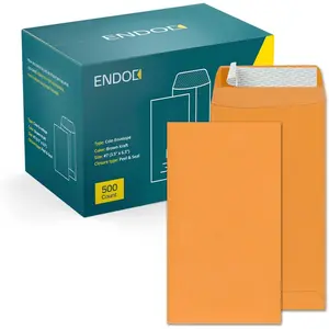 500 Pack #7 Self Seal Brown Money Envelopes, 28lb Paper Peel & Seal Coin Envelopes for Cash, Credit Cards, Gift Cards, Small Envelopes for Storage and Seeds