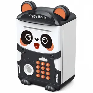 Panda Piggy Bank Cash Coin Can ATM Bank Electronic Coin Money Bank, Money Savings Box Mini ATM Coin Bank Toys Gifts For Boys Girls