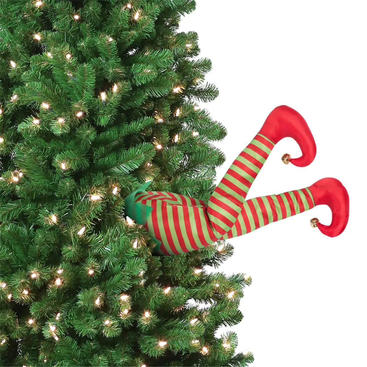 Mr. Christmas Red Elf Kickers Animated Tube Festive Ornaments - 1.76 lbs, 28 in H, 6.4 in L, 4.25 in W, Christmas Tree Decor, Indoor Home Party Supplies, Tree Decoration