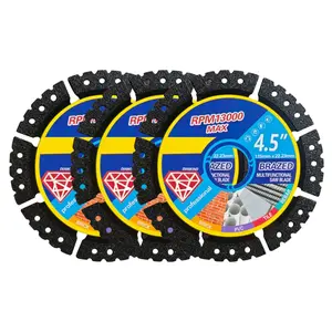 Diamond Blades 1-Pack/3-Pack 4.5" Diamond Multi-Purpose Saw Blades - Heavy Duty Angle Grinder Discs for Cutting Marble/Quartz/Stone/Tile/Metal/Plasti