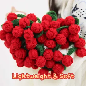 【Mother’s Day】52-Flower Convertible Bouquet - 43in Round 3D Rose Handmade Crochet Blanket, Soft Warm Throw Blanket, Exquisite Stitching, All-Season Home Supply, Mothers Day Gifts Ideas for Mom/Wife, for Living Room/Sofa, Blankets