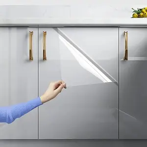 1 roll [23.62 * 393.70 in ] , cupboards greaseproof moistureproof stickers kitchen cabinets waterproof film drawer liner paper self-adhesive furniture transparent protective film