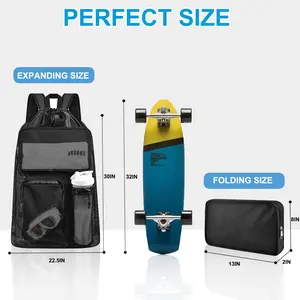 Muti Pockets Premium Waterproof Swim Backpack 80L Large Capacity Lightweight Oxford Fabric Unisex 30"x22.5"x7.6" for Beach Surfing Swimming with Trifold Towel & Noseclip