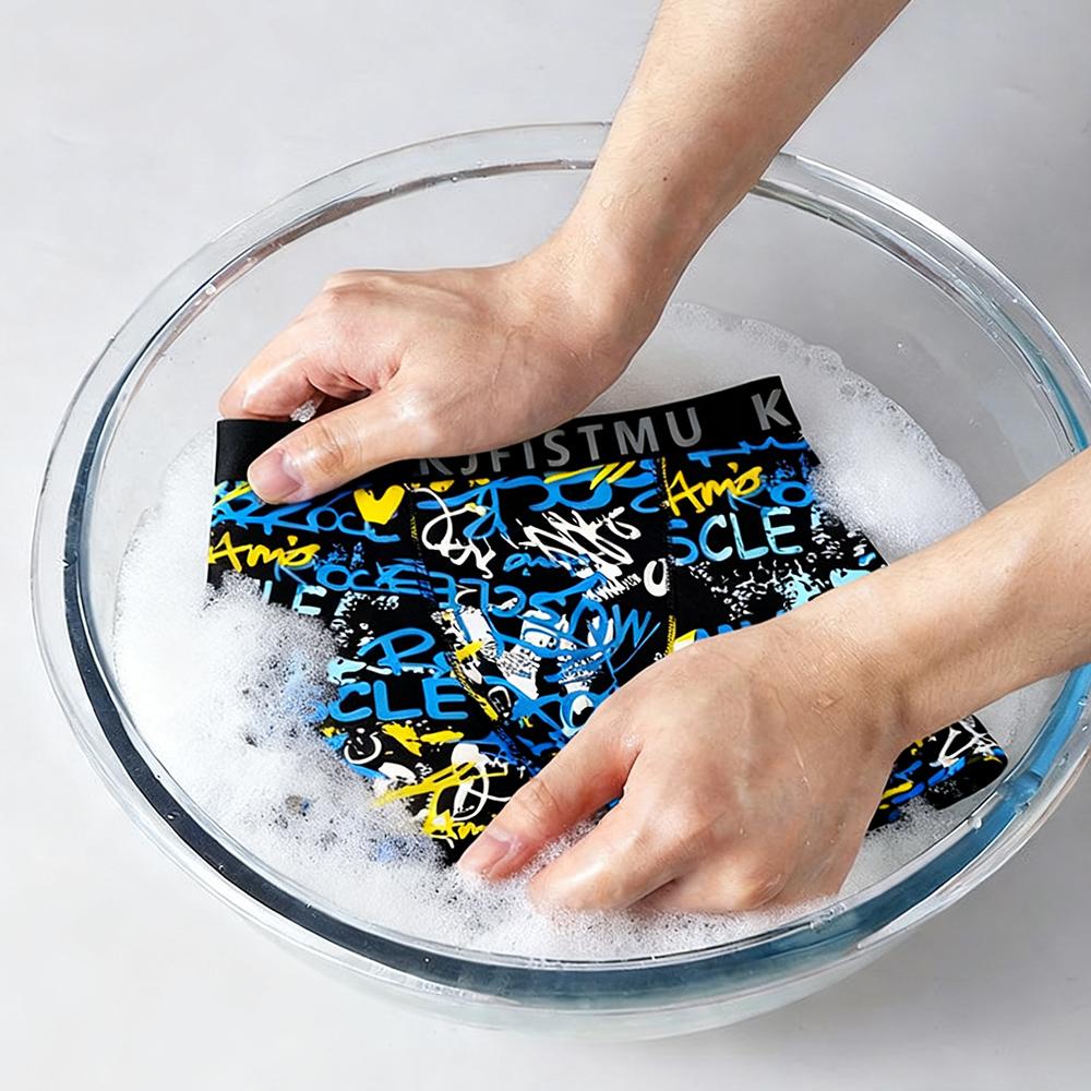 KJFISTMU 10-piece men's printed boxer briefs, casual, comfortable, and breathable, antibacterial and odor-resistant, long-lasting shape retention. Soft daily wear underwear, suitable for year-round wear, elastic boxer briefs for men. Menswear Socks