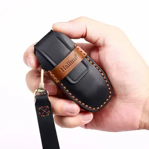 Handmade Genuine Leather Smart Key Fob Cover Fit For Ford F-150 F-250 F-350 Raptor Explorer Edge Escape Expedition Mustang 2015-2024 Key Case Keyless with Keychain