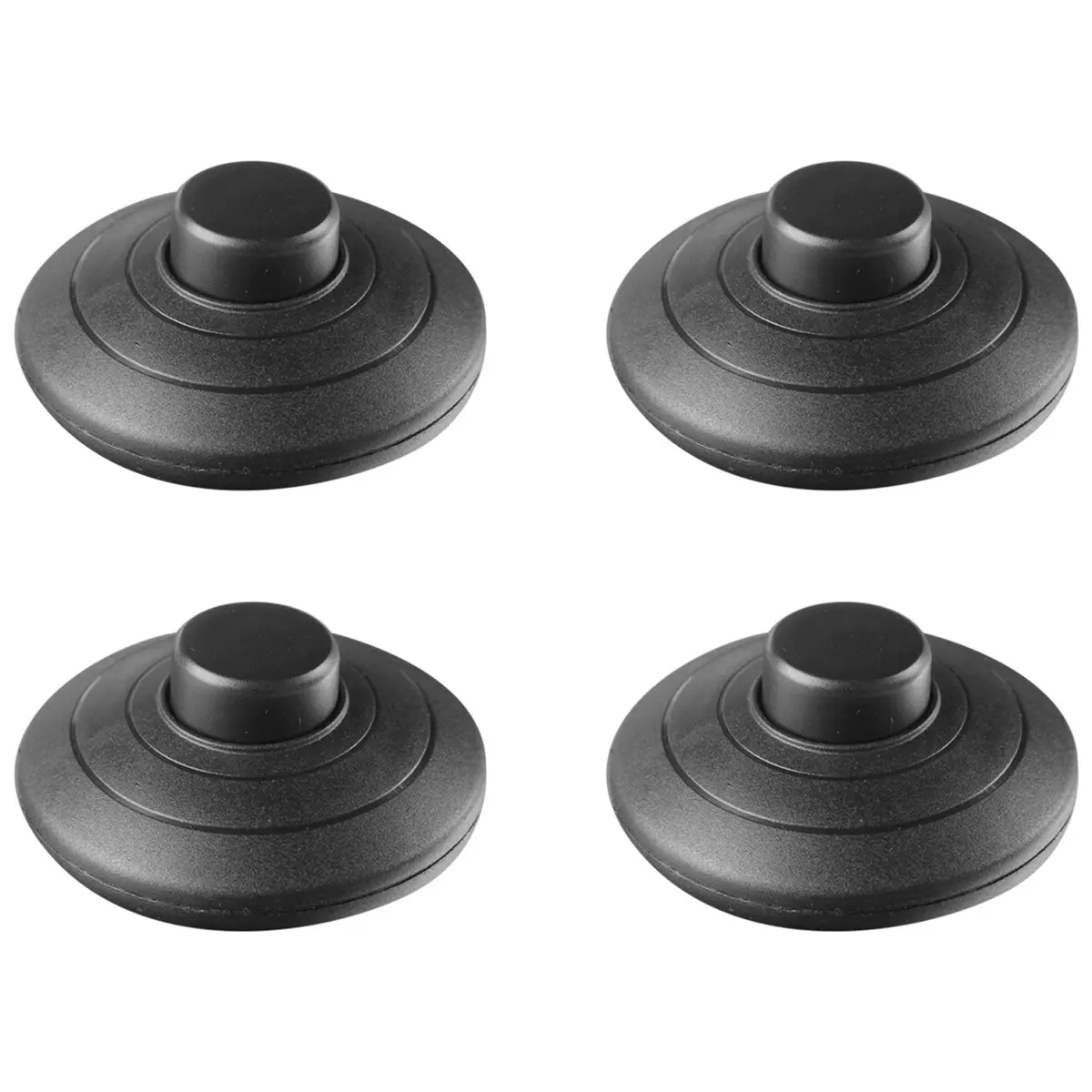 4pcs Black In-Line Lamp Foot Switch - Push Power Pedal FootSwitch for Household Appliances, 3 (A)), 3cm Height, 100g, 36V and Below, pp Material Compatibility, 7Cm Diameter