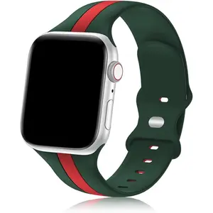 WBA-082-ZC  Designer Sport Band Compatible with Apple Watch iWatch Bands 38mm 40mm 41mm 42mm 44mm 45mm 49mm Men Women, Soft Silicone Strap Wristbands for Apple Watch Series 9/8/7/6/5/4/3/2/1/SE/Ultra