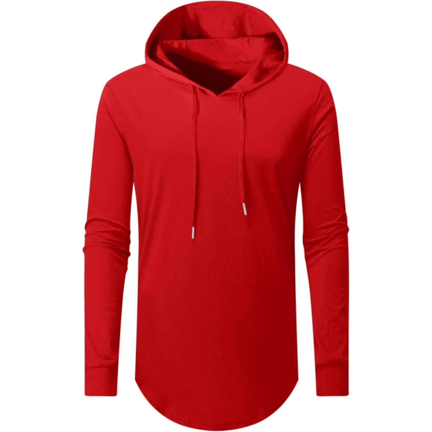 Aiyino Men's 100% Cotton Long Sleeve Hoodie - Relaxed Fit, Longline Cut, S-5X Sizes, Extra Large Option, Athletic Fashion Hip Hop Pullover Sweatshirt