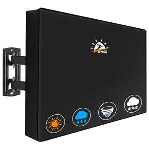 Zettum Outdoor TV Cover 75 Inch - 600D TV Cover Weatherproof & Waterproof for 70 to 75 Inch Outdoor TV, Heavy Duty TV Enclosure Protector for Outside Flat Screen TV (Size: 70"L x 6"D x 43"H)