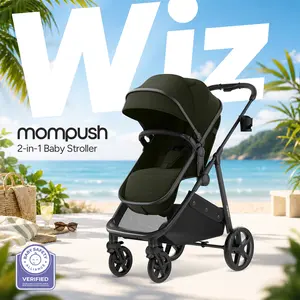 Mompush Wiz 2 in 1 Baby Stroller with Infant Pramette Mode, One Hand Fold Convertible Newborn to Toddler Stroller with Reversible Seat and Large UPF 50+ Canopy