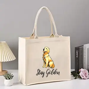 Cute Golden Retriever Dog Print Tote Bag for Daily Shopping Use with Durable Handles  Ideal for Dog Lovers  Perfect Gift for Christmas  Birthday  Valentines Day  Mothers Day  and Special Animal Lovers Celebrations