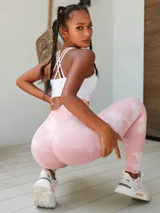 Sport Tie Dye Yoga Leggings High Stretch Scrunch Butt Gym Leggings