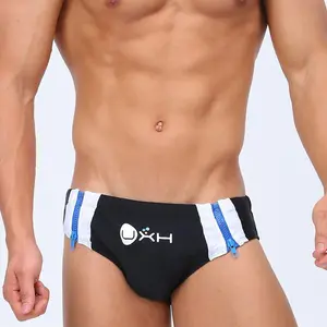 UXH Men's Low-Waist Printed Swimming Briefs, Sexy U-Convex Padded Design with Quick-Drying Fabric for Beach Wear