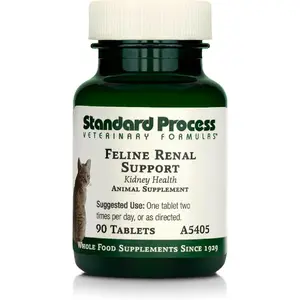 Feline Renal Support - Cat Supplement to Maintain Kidney & Urinary Health, Cat Supplies with Whole-Food Based Ingredients, Aids Feline Renal Function - 90 Tablets