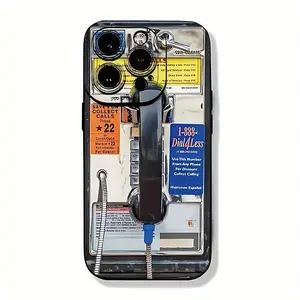 Black creative retro phone Pattern full package anti-fall mobile phone case suitable for Iphone 15Promax/Ultra/15plus/15pro/15/14Promax/14plus/14pro/14/13Promax/13pro/13/12Promax/12pro/12/11Promax/11pro/11/xsmax/xr/X/xs/7Plus/8Plus/7/8se