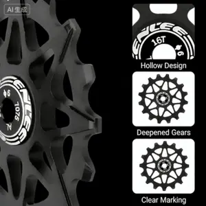 Bicycle Rear Derailleur Ceramic Guide Wheel, Mountain Road Bike 10/12/14/16t, Positive Negative Teeth, Durable Cycling Accessory