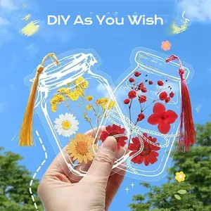 20 PCS Random Pattern Clear Dried Flower Bookmarks,DIY Bookmarks, Glassware Personalized Stickers, NaturalFlower Bookmarks, Bookmark Stickers, Bookmark Crafts