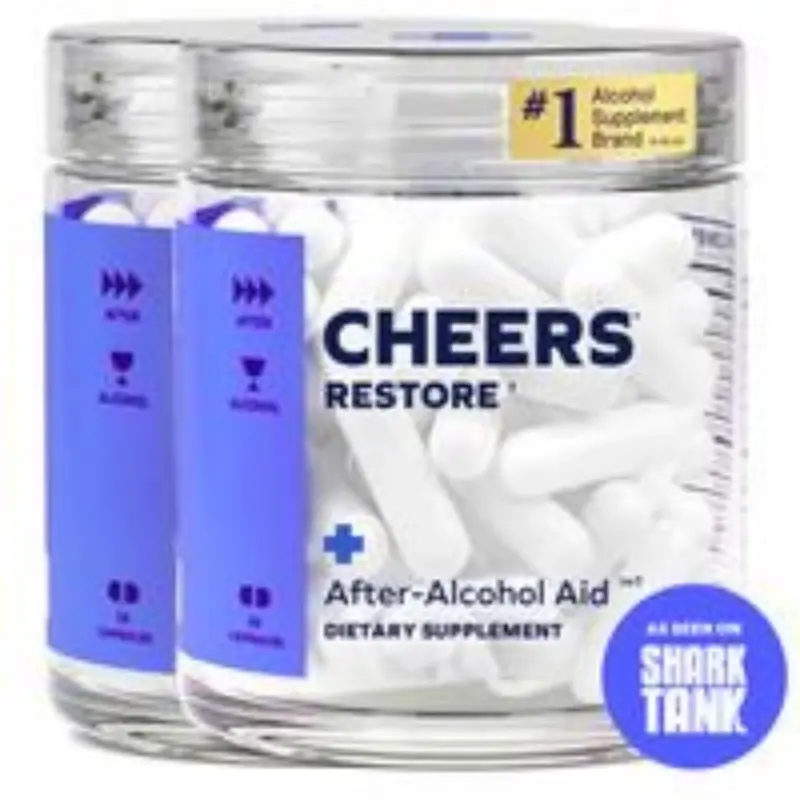 Cheers R&R Combo | Restore + Relief | After Drinking Next-Day Relief | L-Theanine + Ginger | Made In The USA