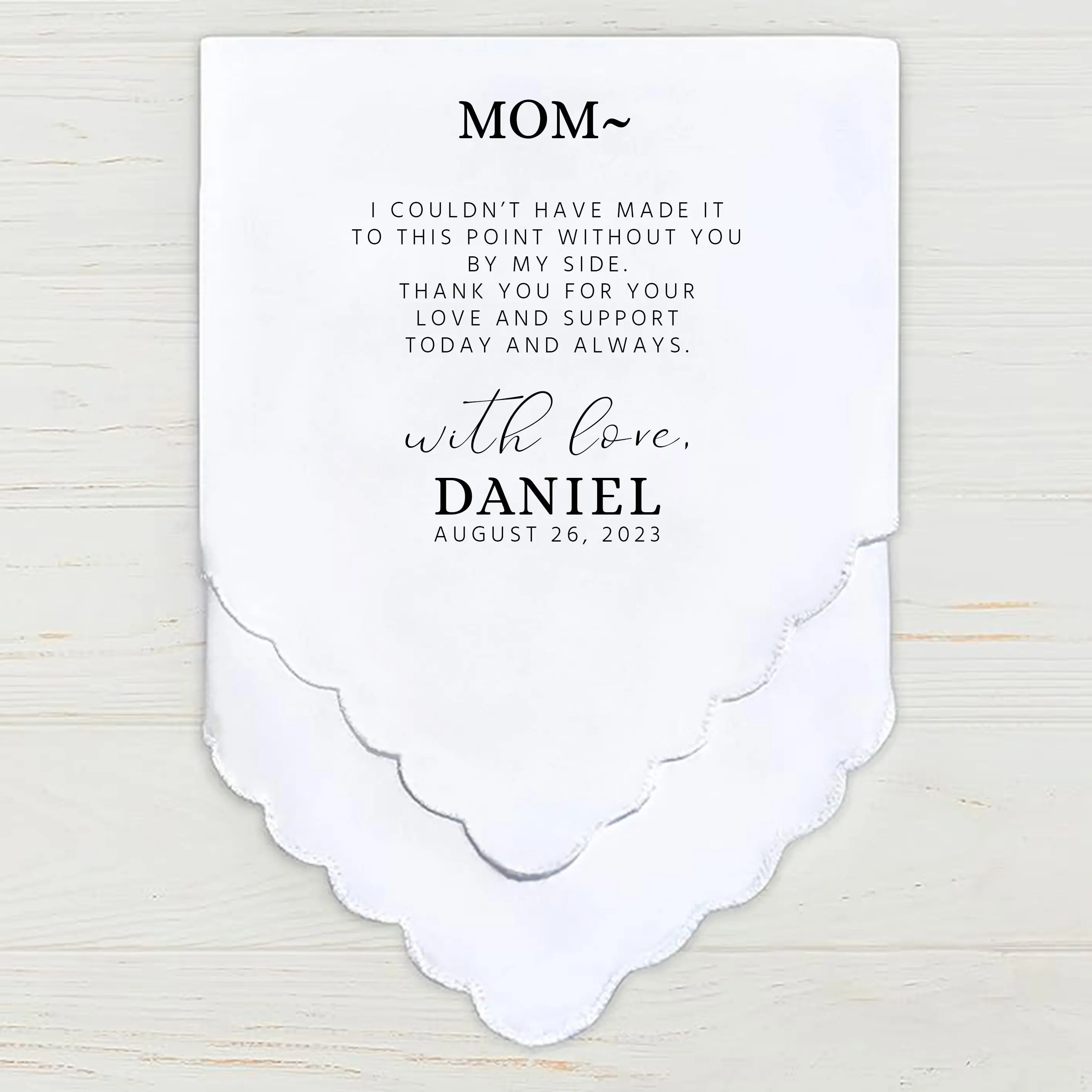 Personalized Wedding Handkerchief Set - Heartfelt Gift for Mother of the Groom - Thoughtful Customized Gift for Mom from Groom - Custom Keepsake for Parents with Elegant Design