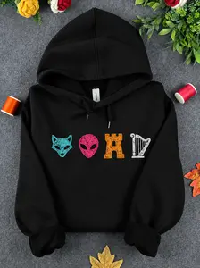 Basketball Embroidered Sweatshirt, Cosmic Desert Castle Sports Hoodie, Retro Game Day Fan Gift, Minimal Embroidery Pullover, Basketball Lover Sweatshirt, Cozy Sports Hoodie