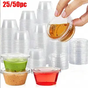 25/50pc Reusable Transparent Plastic Cups with Lids and Straw Holes, 150ML & 300ML, Ideal for Ice Coffee, Smoothies, Halloween or Christmas Parties, Reusable Tableware