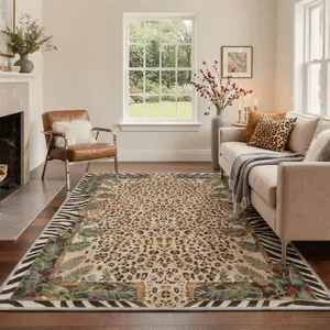 【Deals For You Days】BEIMO Floor Rug – Machine Washable, Pet Friendly, Soft, Non-Slip Area Carpet, Perfect for Living Room, Bedroom, Kitchen, Hallway, Stylish Home Decor ,ARN2023-LEAF