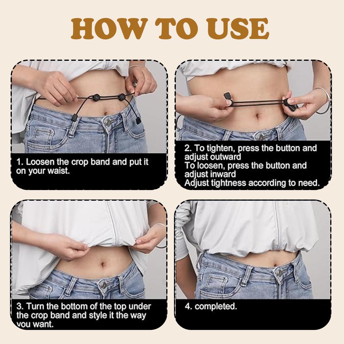 2 Pcs Shirt Tuck Band for Women & Men, Adjustable Crop Tuck Belt - Elastic Waist Band to Change The Style & Secure Sweaters & Tops, and Shirts for a Hassle-Free Look