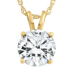Certified 2.60Ct Diamond Solitaire Pendant 14k Gold Necklace 18" Lab Grown