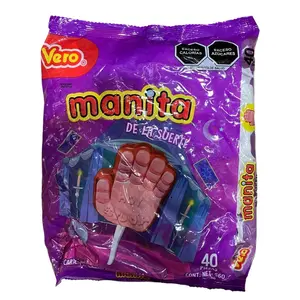 Vero Manita De La Suerte- Hand Shaped Good Luck Lollipop Snack