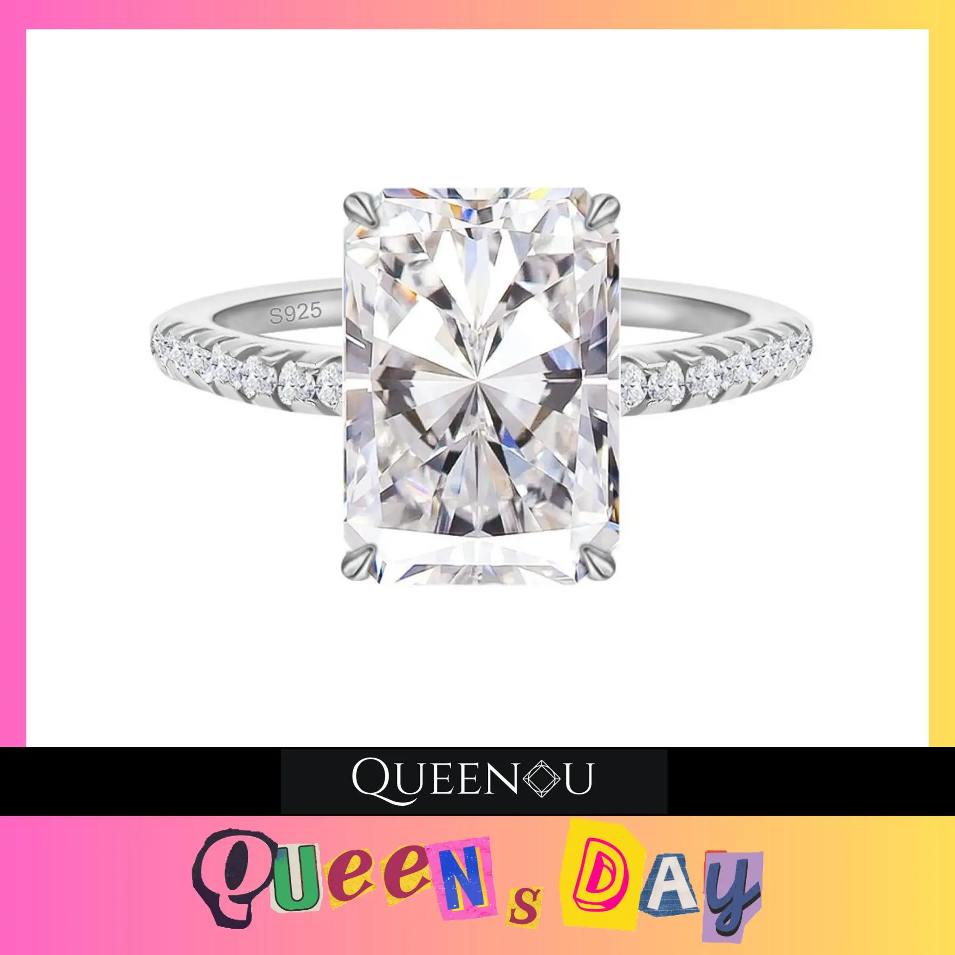 【#366】December queesday Autumn Romance -4CT Cubic Zirconia Everyday Ring  - Classic, Fashionable, and Elegant Everyday Ring for Women, Christmas gift