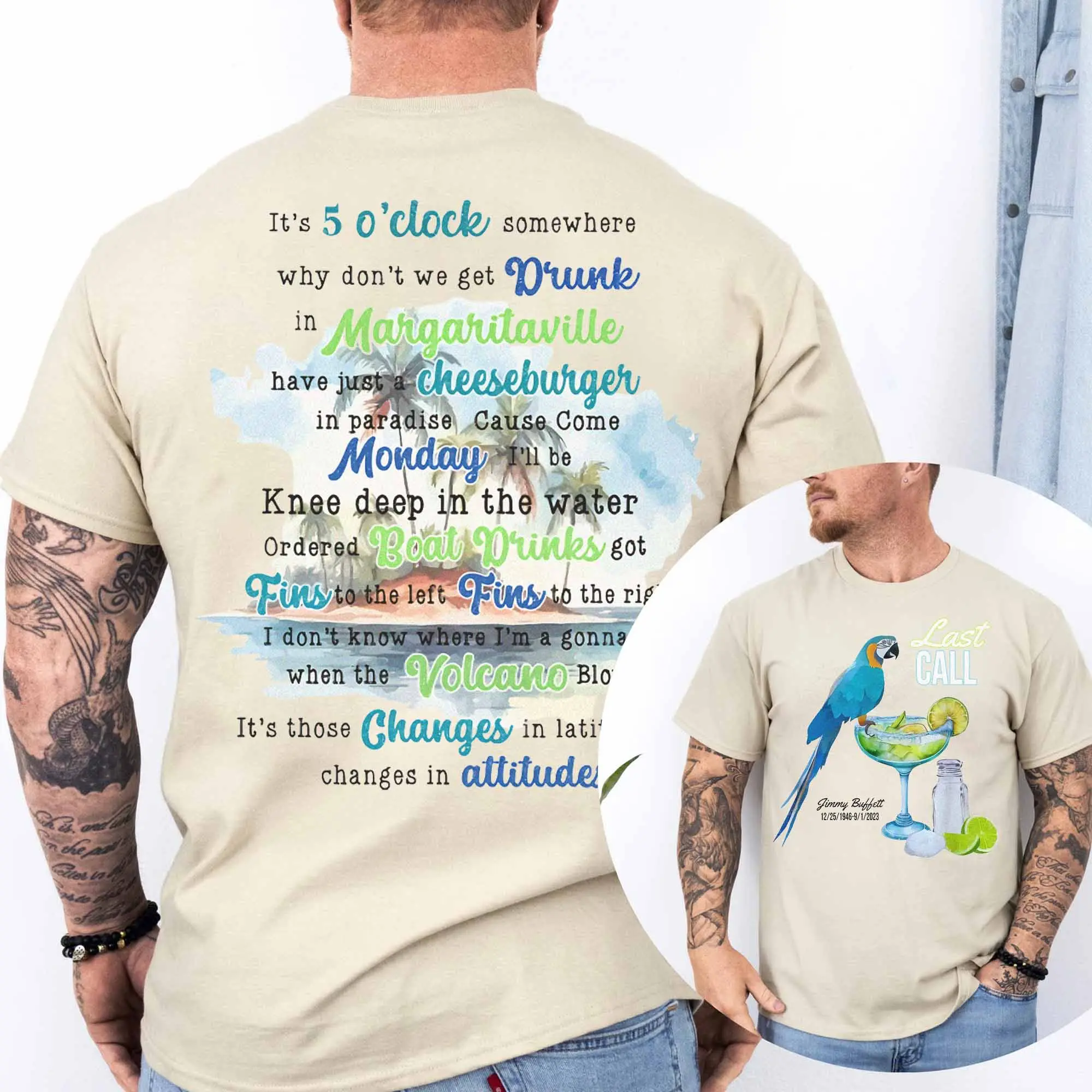 Jimmy B. Double Side Shirt, Margaritaville Outlaw Country Music T-Shirt, Buffett Merch, Old Country Music Tee, Unisex Cotton Fit Tee