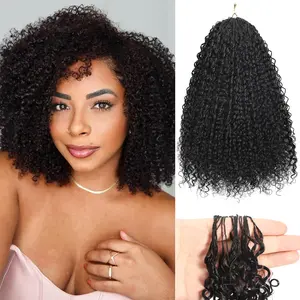 Afro Kinky Curly Human Crochet Hair - Knotless Pre-Separated Feather-Light Crochet Human Hair Extensions For Braids