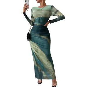 Tie-Dye Long Sleeve Dress