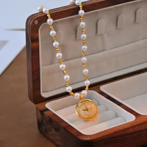 PAVODD Mesh Gold Jewelry Necklace for Women, Exquisite Fashionable Niche Design Jewelry Clavicle Chain Necklace