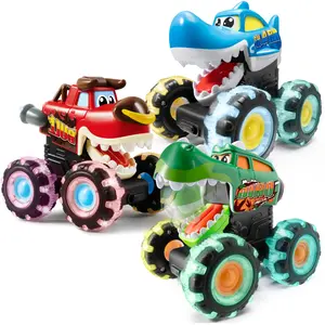 Light Up Monster Truck Toy for Kids, Motion Activated Glow Car, Push to Light Up Toy, Birthday Gift & Easter Basket Stuffer for Boys Girls